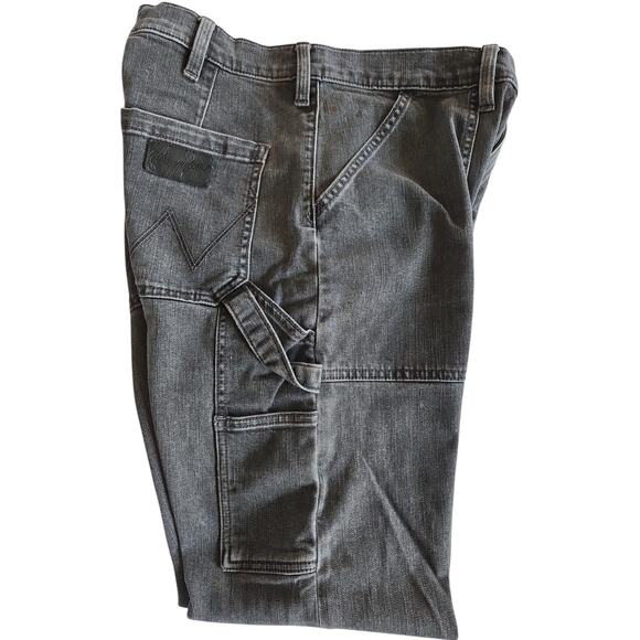 Wrangler | Grey-High Rise-Crop- Straight-Carpenter Jeans| Size 30 inches (27x27) - Picture 7 of 10